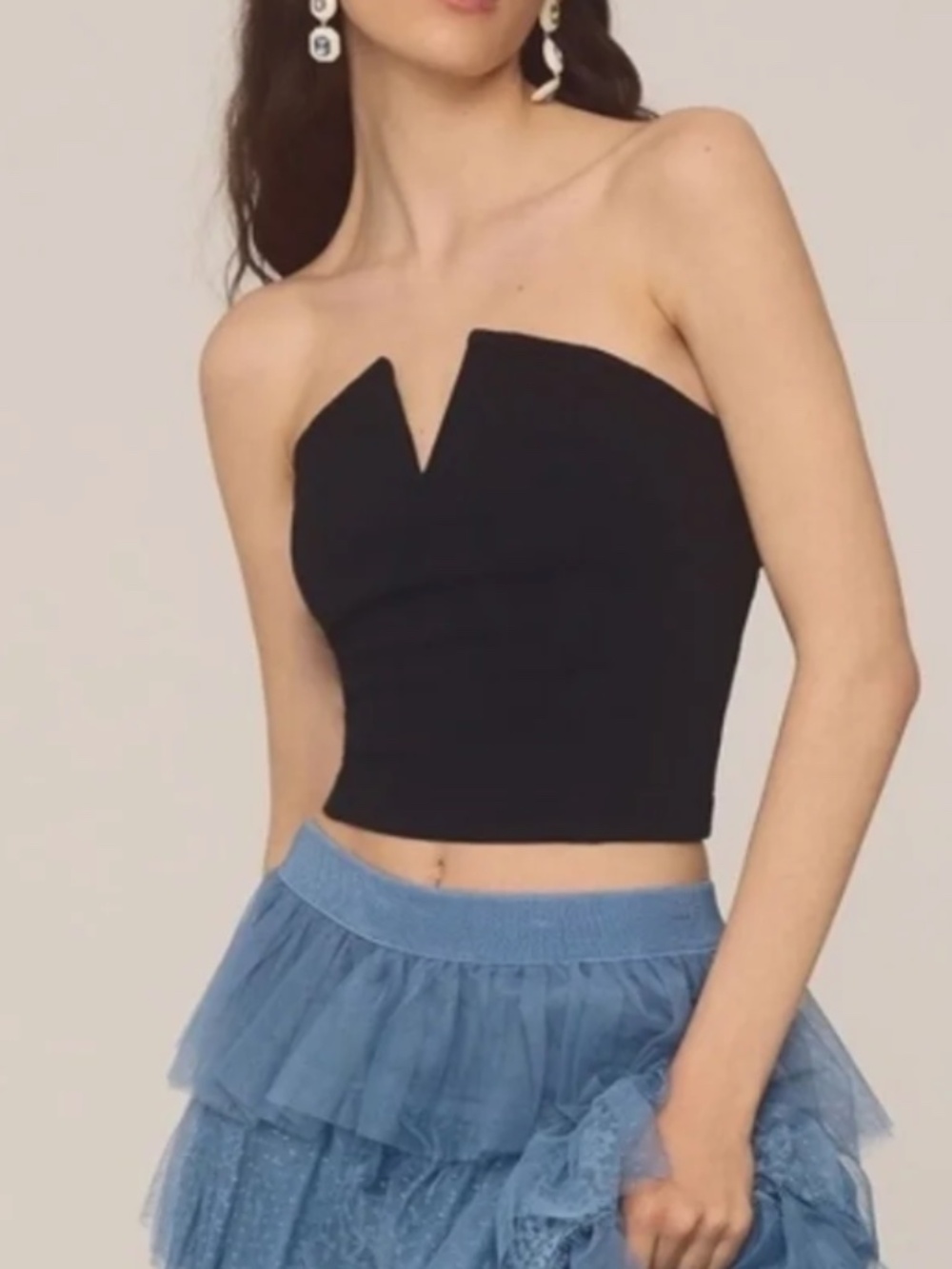 Maeve Black Strapless Corset Top Sz‎ XS